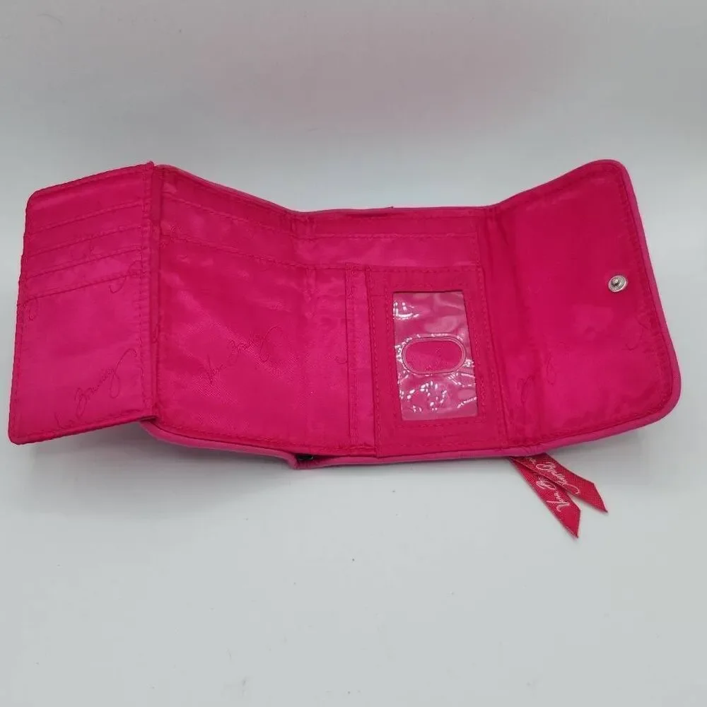 Vera Bradley Euro Wallet in Pink Swirls Flowers Card Holder Small Travel